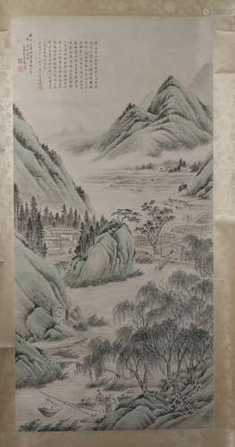 WU QINGXIA: 'Landscape' Hanging Scroll