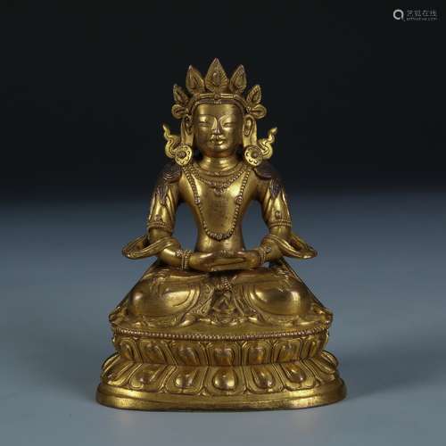 A Gilt Bronze Figure of Amitayus