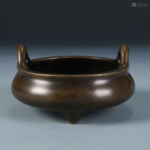 Bronze Tripod Censer with Mark, Daoguang