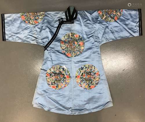 Light Blue Silk Robe