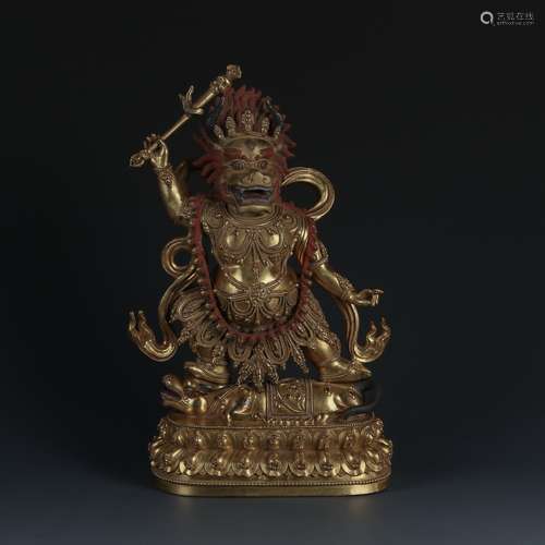 A Gilt Bronze Figure of Yama Dharmaraja