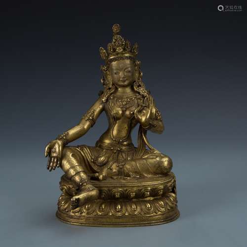 Gilt Bronze Figure of Tara