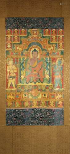 Tibetan Thangka Depicting Buddha Shakyamuni