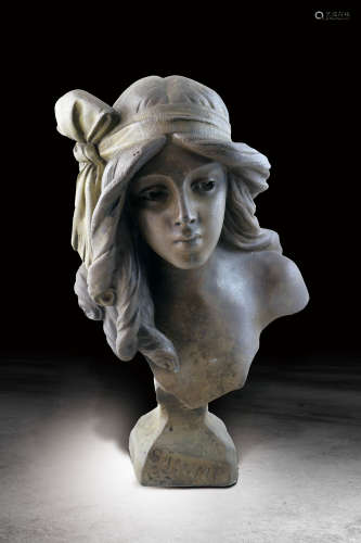 十九世紀 法國名貴銅雕貴族少女像