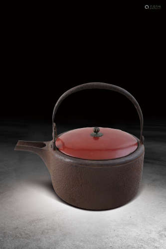 十八世紀 老件搥片直嘴鐵壺