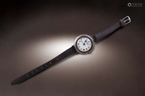 1910 積架銀殼瓷面腕錶