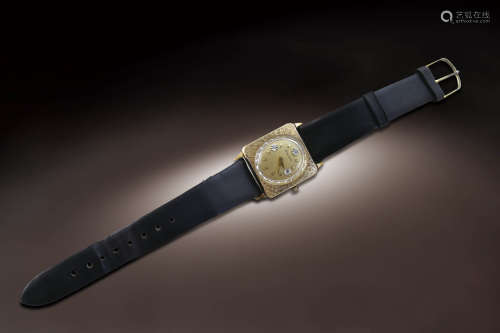三十年代 寶路華K金鑲鑽腕錶