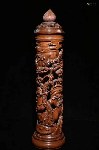 A Carved Huangyang Wood Vessel