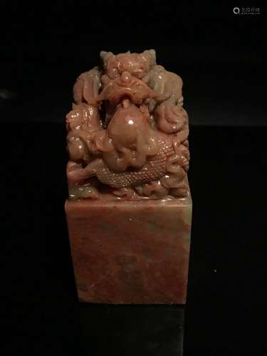 Fine Chinese Shoushang Stone Dragon Seal