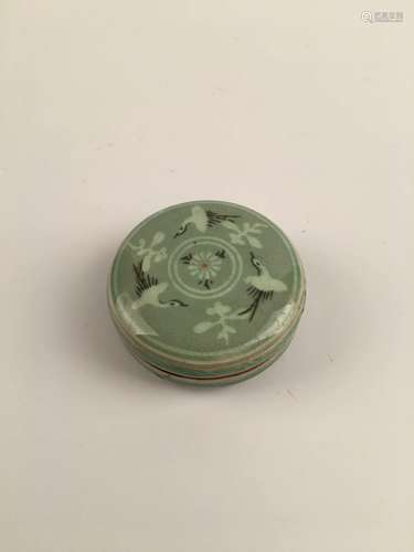 Chinese Gren Glazed Ink Box