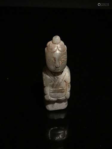 Chinese Han Jade Man In Prayer