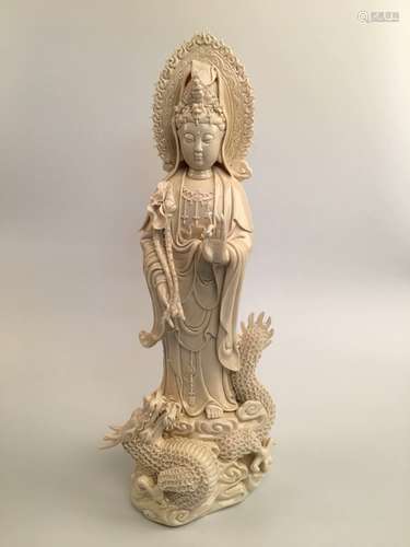 Fine Chinese Dehua Yao Porcelain Guanyin Statue