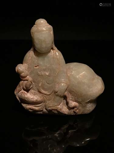 Chinese Ming Old Jade Guanyin