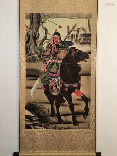 Chinese Watercolor Painting Scroll