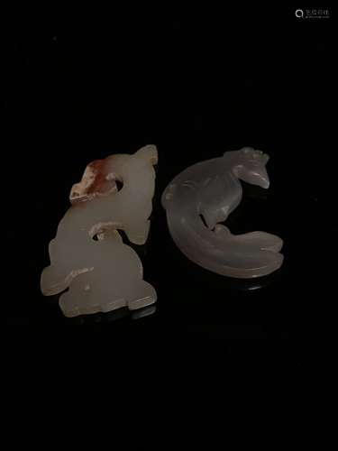 Chinese Han Jade Dragon and Phoenix