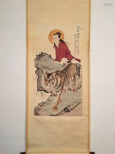 Chinese Watercolor Painting Scroll By Zeng Fan