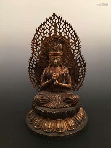 Chinese Ming Gilt Bronze Buddha