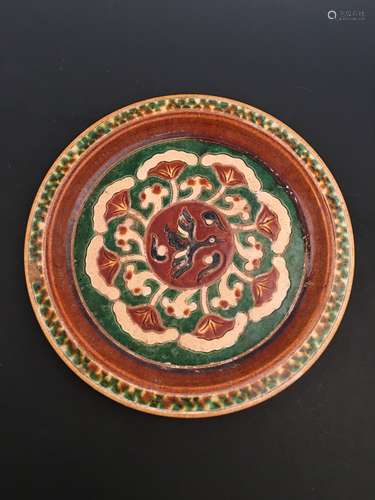 Chinese Sancai Porcelain Plate