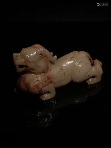 Fine Chinese Han Dynasty White Jade Beast