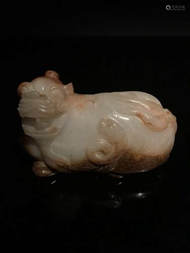 Chinese Ming White Jade Beast