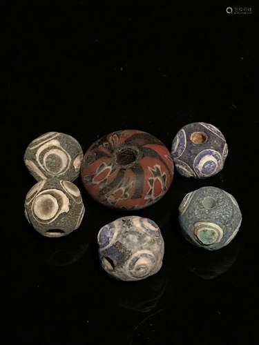 Six Piece Chinese Dragonfly Eye Beads