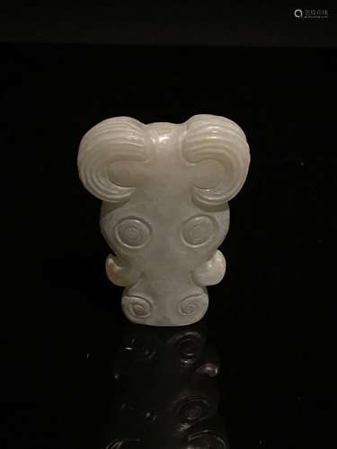 Chinese Han Jade Sheep Head Pendant