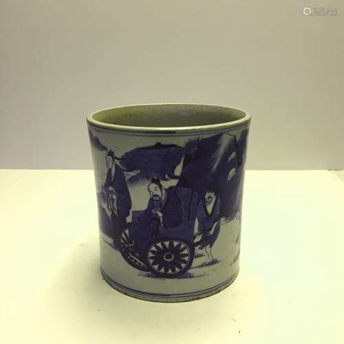 Chinese Blue And White Porcelain Brush Holder