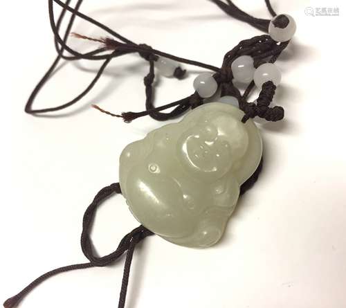 Chinese Carved Jade Buddha Pendant