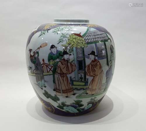 Large Chinese Five Colors Porcelain Jar