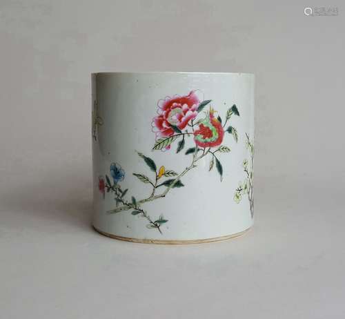 Chinese Famille Rose Porcelain Brush Pot