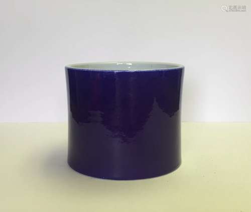 Chinese Porcelain Blue Glaze Brush Pot