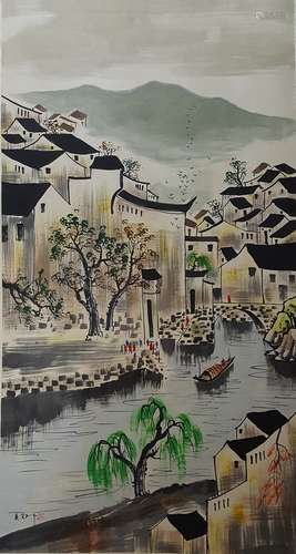 Large Chinese Scroll Painting,Wu Guanzhong (1919-2010)