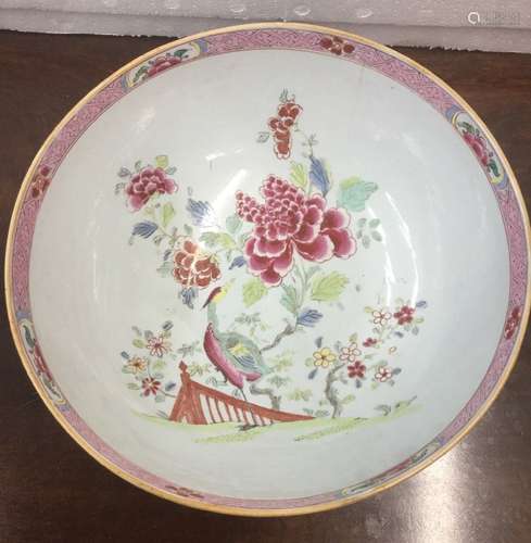 Large Chinese Famille Rose Porcelain Bowl