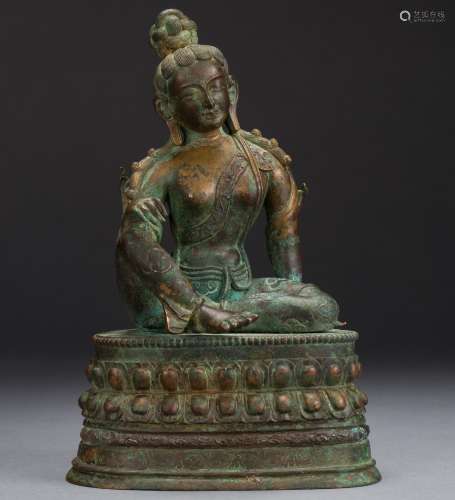 A Bronze Figure of Manjusri from 12th Century