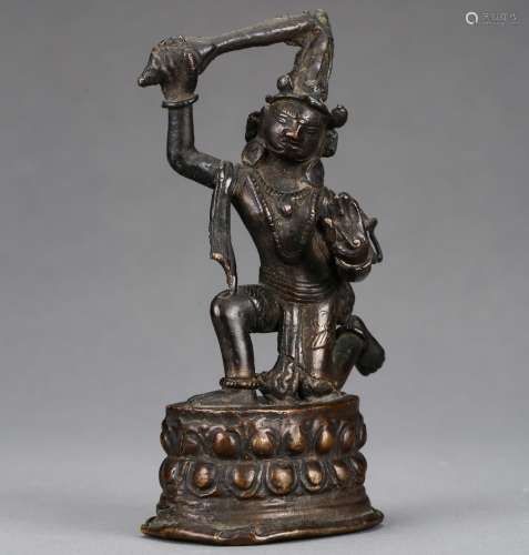 A Copper-Silver Figure of Guanyin from Qianlong Period