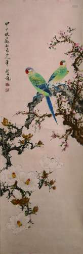 A floral and birds painting by Yan Bo Long