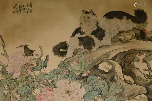 A pair of cats by Liu Kui Ling