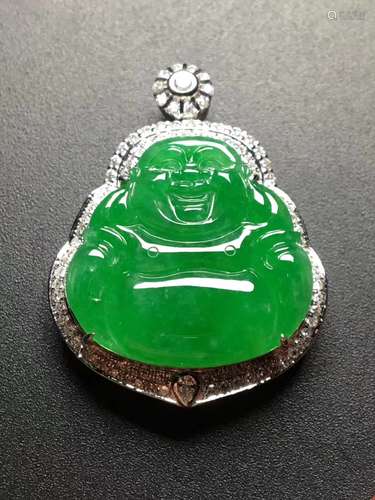 18K WITH DIAMOND BINGZHONG MANLV BUDDHA SHAPED PENDANT