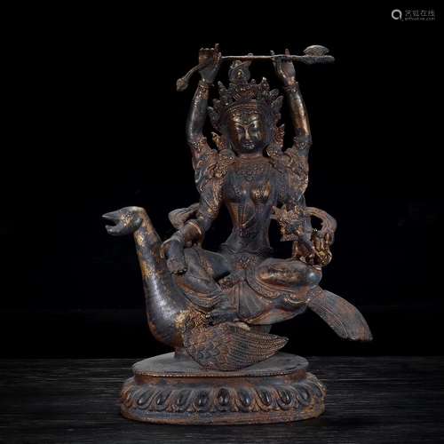 BRONZE BIRD AND BUDDHA FIGURE