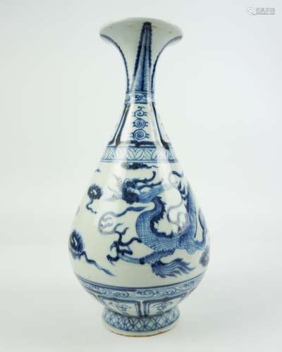 BLUE&WHITE DRAGON VASE