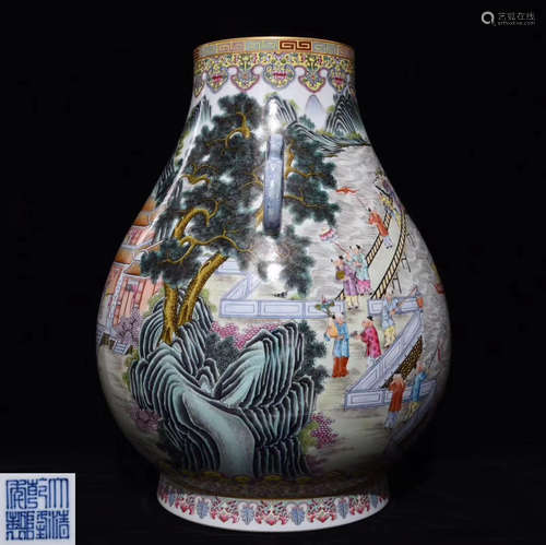 DAQING QIANLONG NIANZHI BIG BELLY VASE