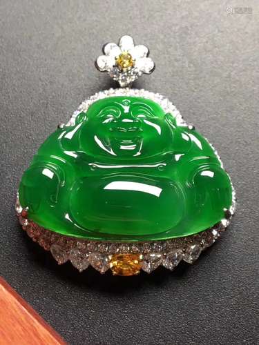 18K WITH DIAMOND BINGZHONG MANLV BUDDHA SHPAPED PENDANT