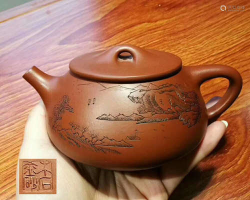 A FINE DECORATED TEAPOT