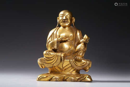 FINE BRONZE GLITED BUDDHA FIGURE