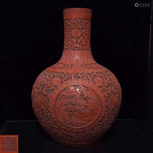 DAQING QIANLONG NIANZHI MARK RED LACQUERWARE