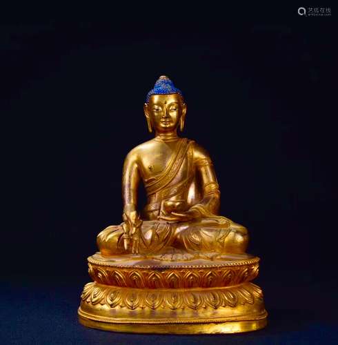 BRONZE GLITED BUDDHA FIGURE