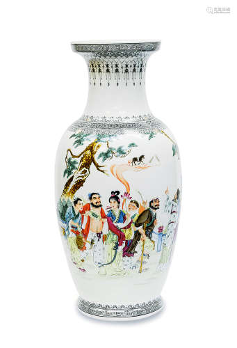 60-70年代 粉彩八仙人物瓶