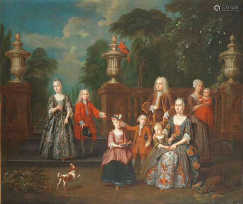 Portrait of a family group in a park landscape Jan Josef Horemans the Elder(Antwerp 1682-1759)