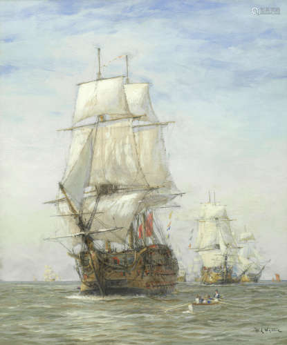 The first journey of Victory, 1778 William Lionel Wyllie(British, 1851-1931)