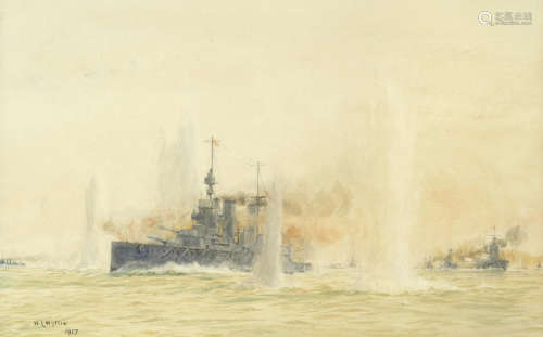 A destroyer under fire William Lionel Wyllie(British, 1851-1931)